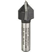 Bosch 2 608 628 407 - Fresas para ranuras en V - 8 mm- D1 16 mm- L 16 mm- G 45 mm- 90° (pack de 1)